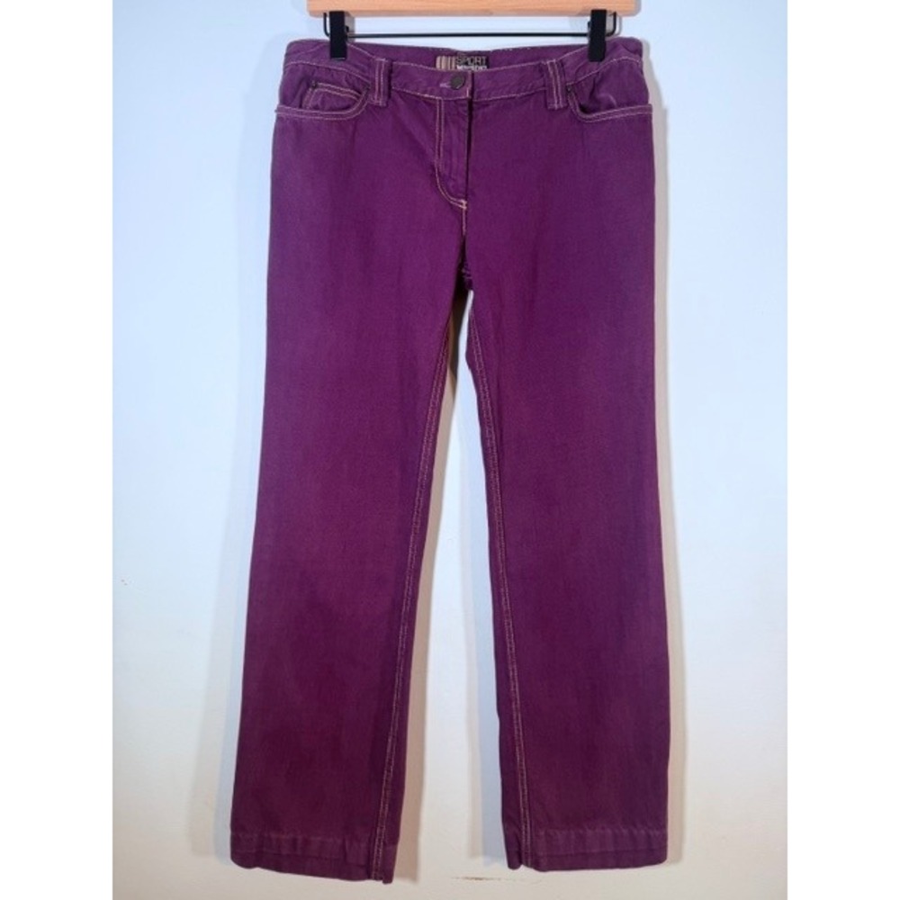 Sport Missoni Vintage Purple Straight Leg Jeans Size 28 Contrast Stitch Italy